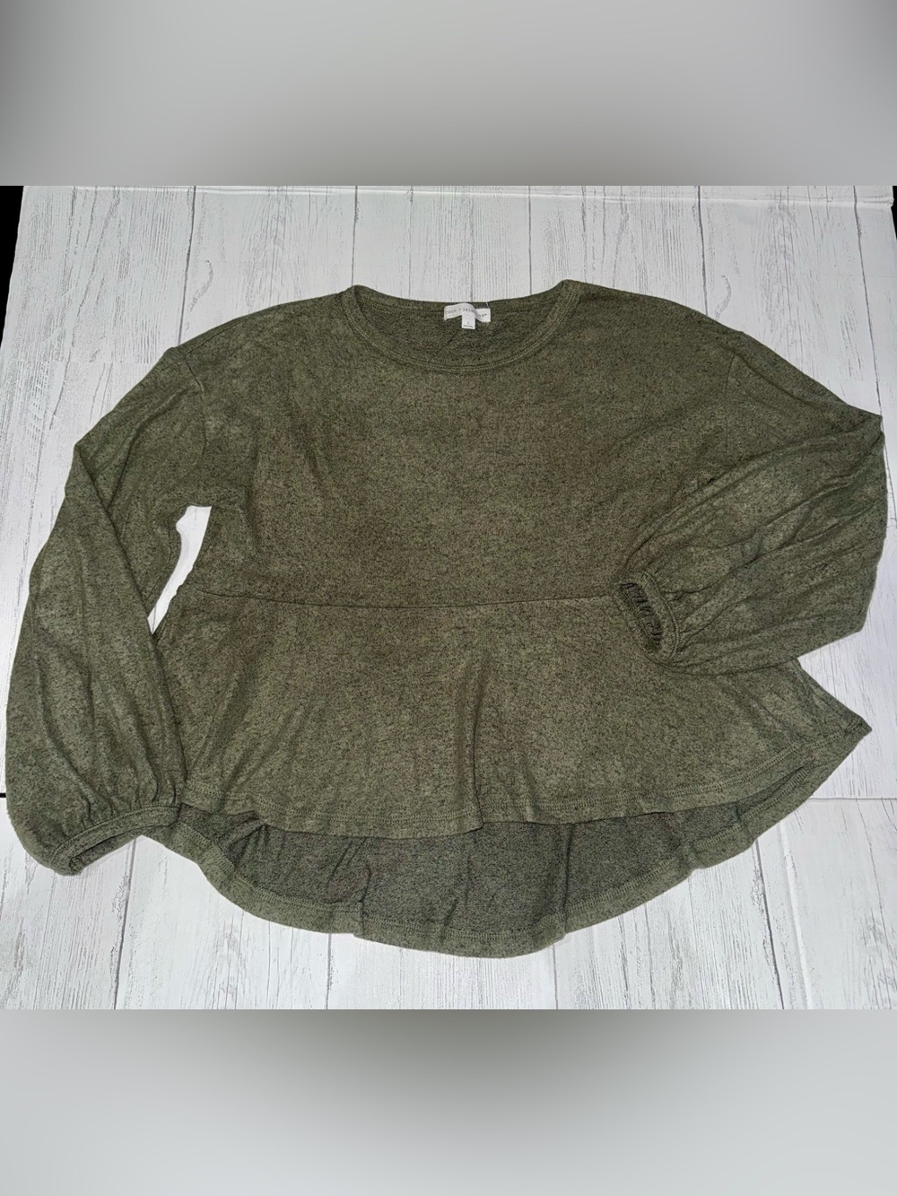 Coco + Jaimeson Olive Green Peplum top
